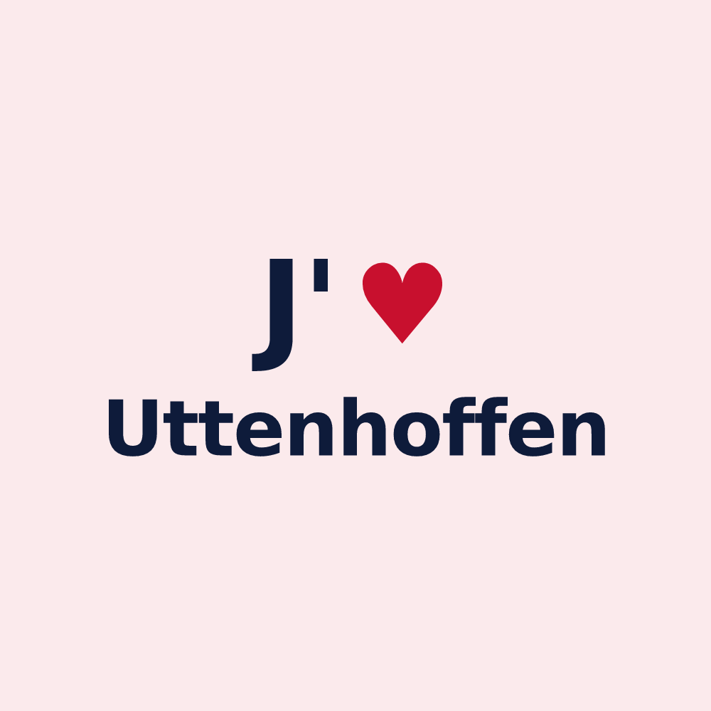 Magnet personnalisé Uttenhoffen — design J'aime Uttenhoffen