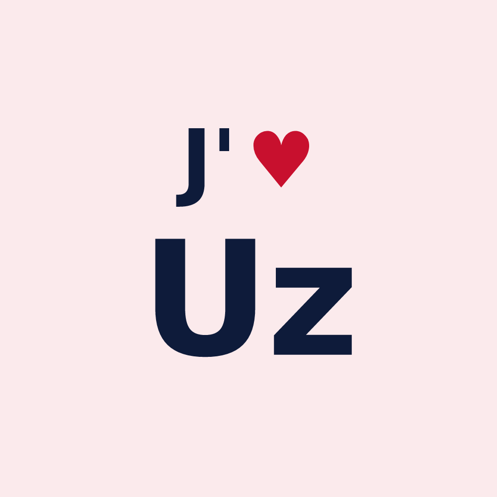 Magnet personnalisé Uz — design J'aime Uz
