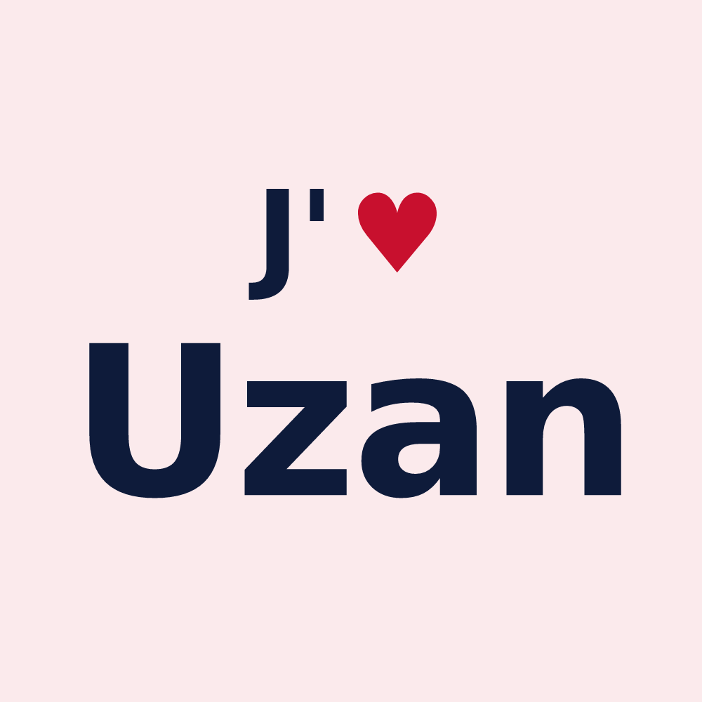 Magnet personnalisé Uzan — design J'aime Uzan