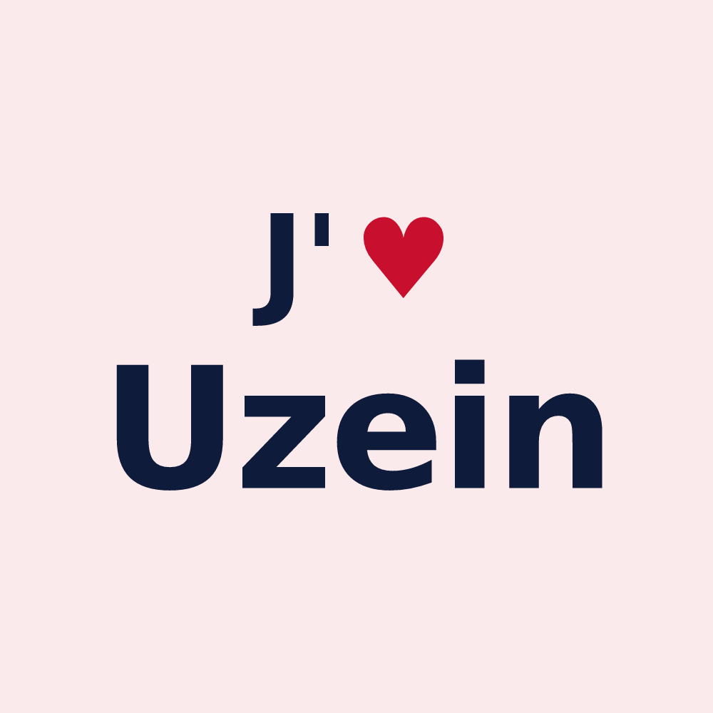 Magnet personnalisé Uzein — design J'aime Uzein