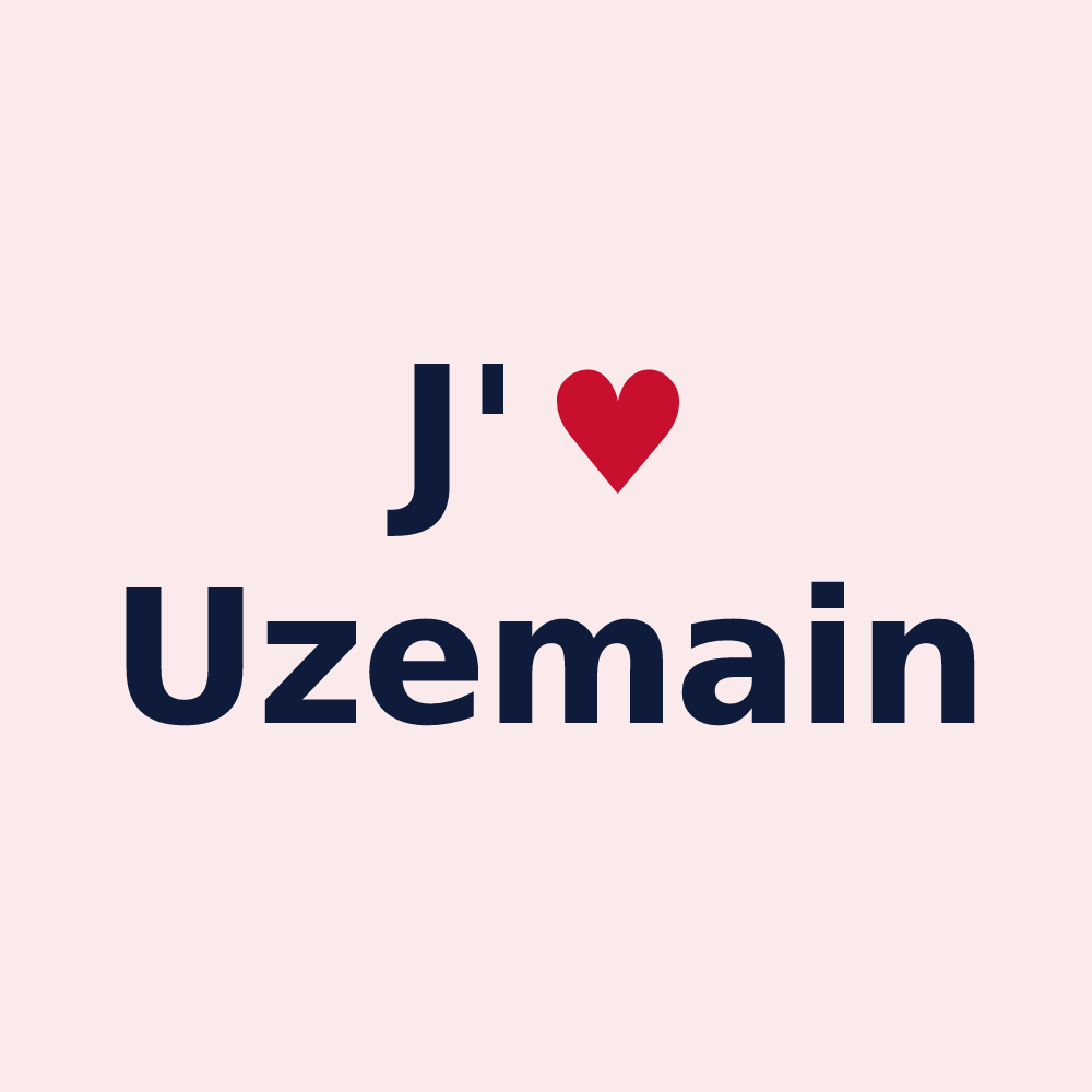 Magnet personnalisé Uzemain — design J'aime Uzemain