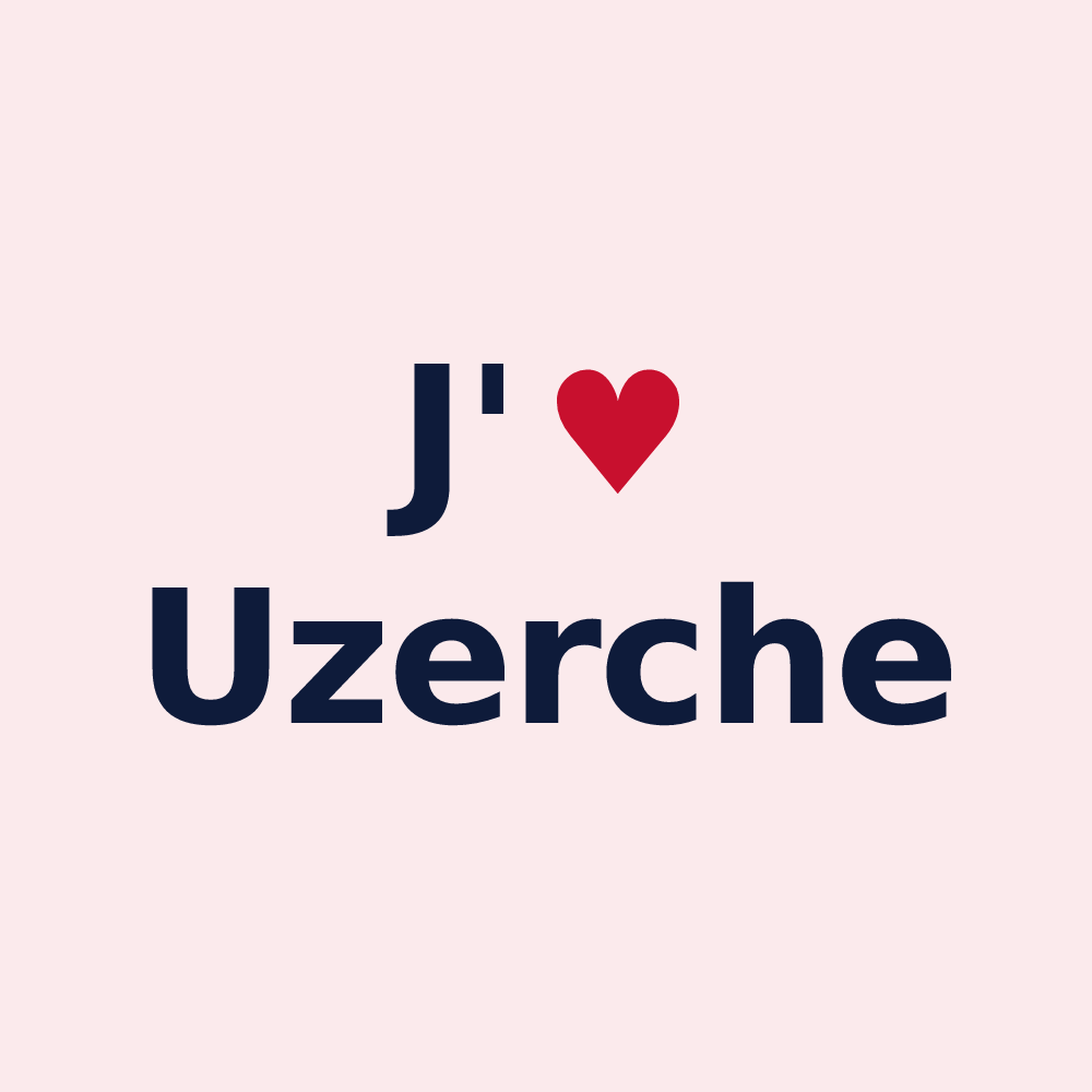 Magnet personnalisé Uzerche — design J'aime Uzerche