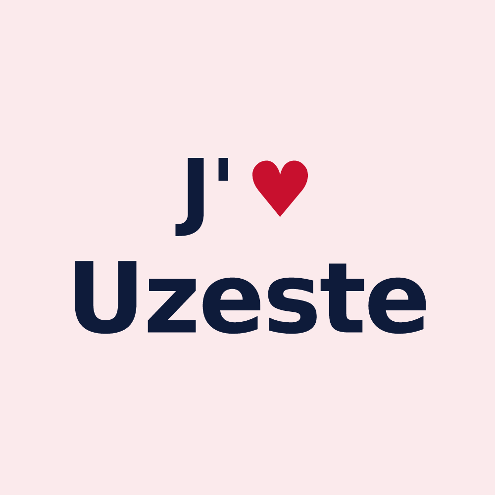 Magnet personnalisé Uzeste — design J'aime Uzeste