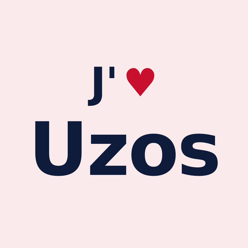 Magnet personnalisé Uzos — design J'aime Uzos