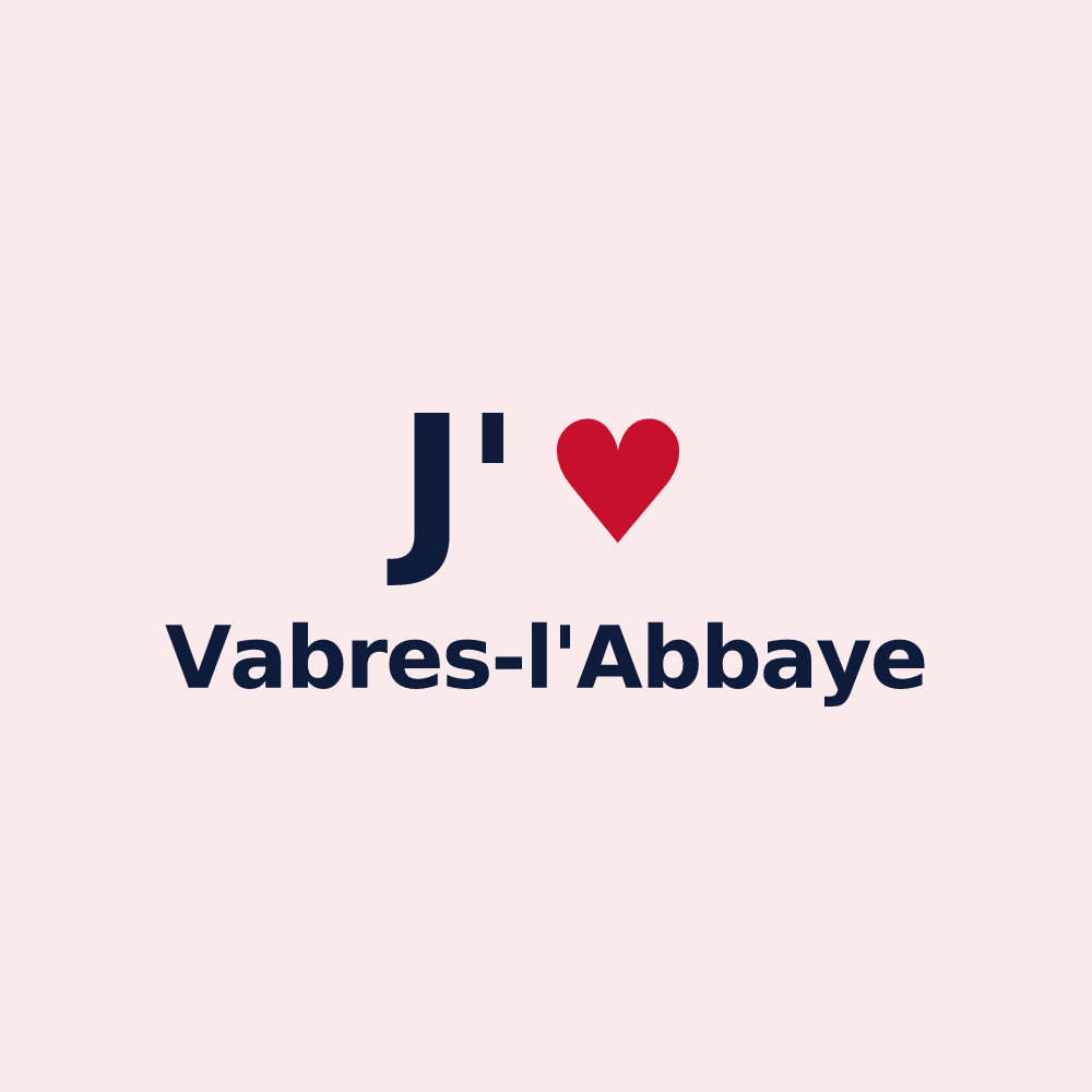 Magnet personnalisé Vabres-l'Abbaye — design J'aime Vabres-l'Abbaye