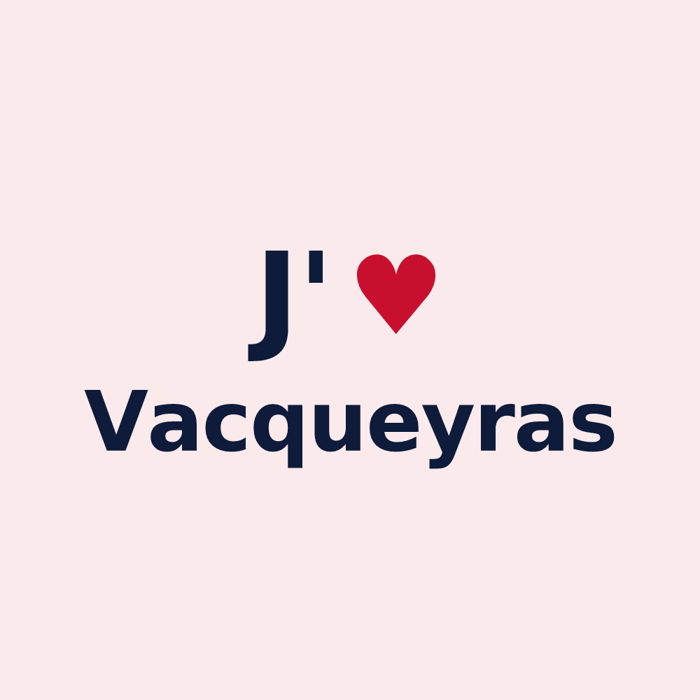 Magnet personnalisé Vacqueyras — design J'aime Vacqueyras