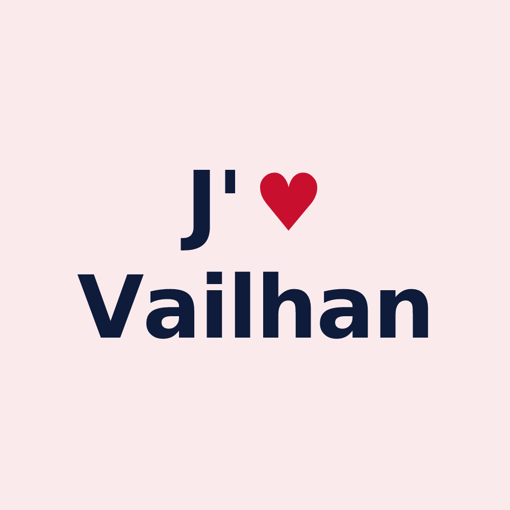 Magnet personnalisé Vailhan — design J'aime Vailhan