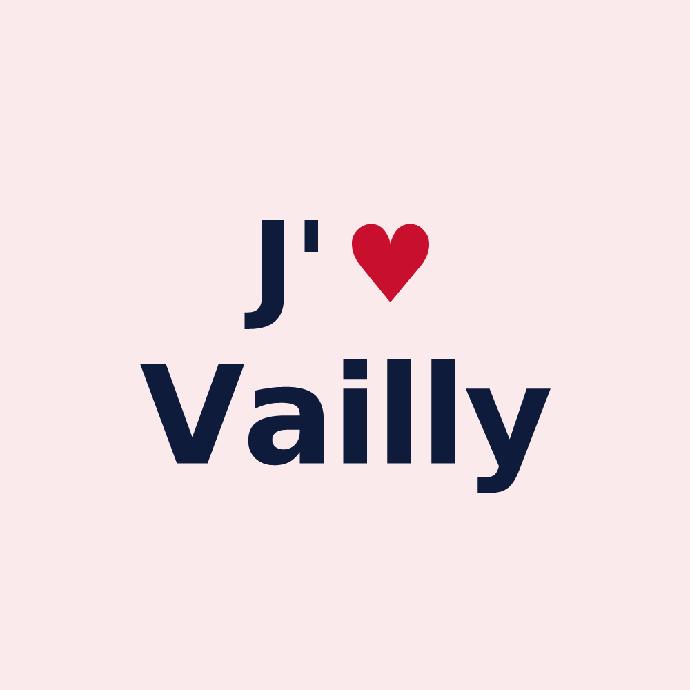 Magnet personnalisé Vailly — design J'aime Vailly