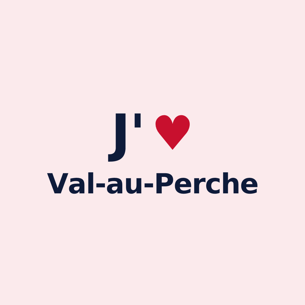 Magnet personnalisé Val-au-Perche — design J'aime Val-au-Perche