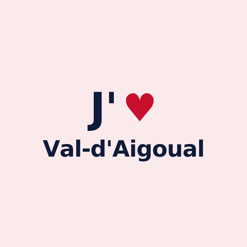 Magnet personnalisé Val-d'Aigoual — design J'aime Val-d'Aigoual