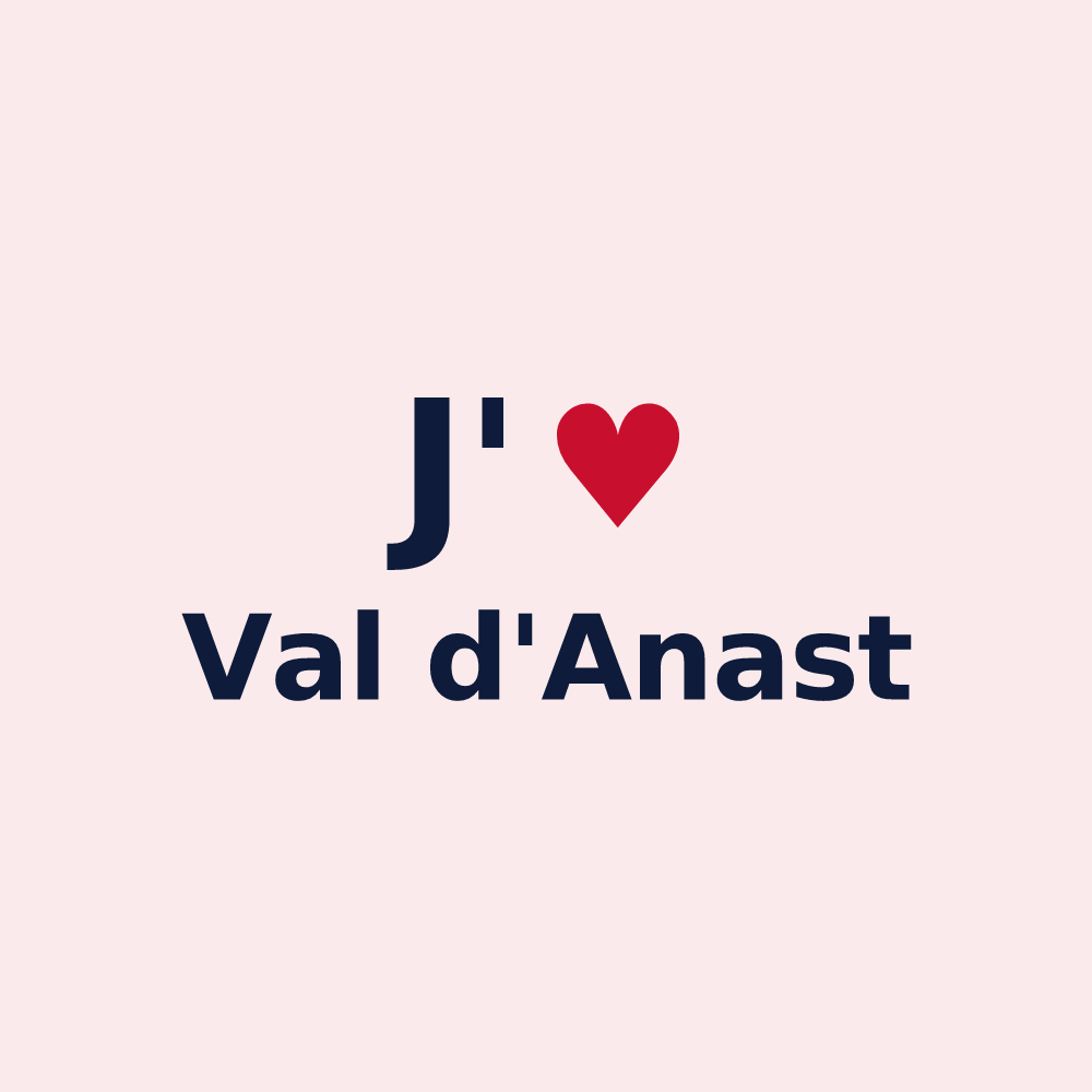 Magnet personnalisé Val d'Anast — design J'aime Val d'Anast