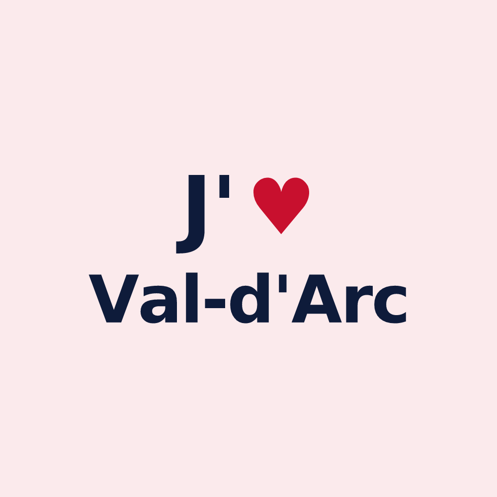 Magnet personnalisé Val-d'Arc — design J'aime Val-d'Arc