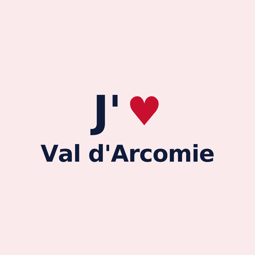 Magnet personnalisé Val d'Arcomie — design J'aime Val d'Arcomie