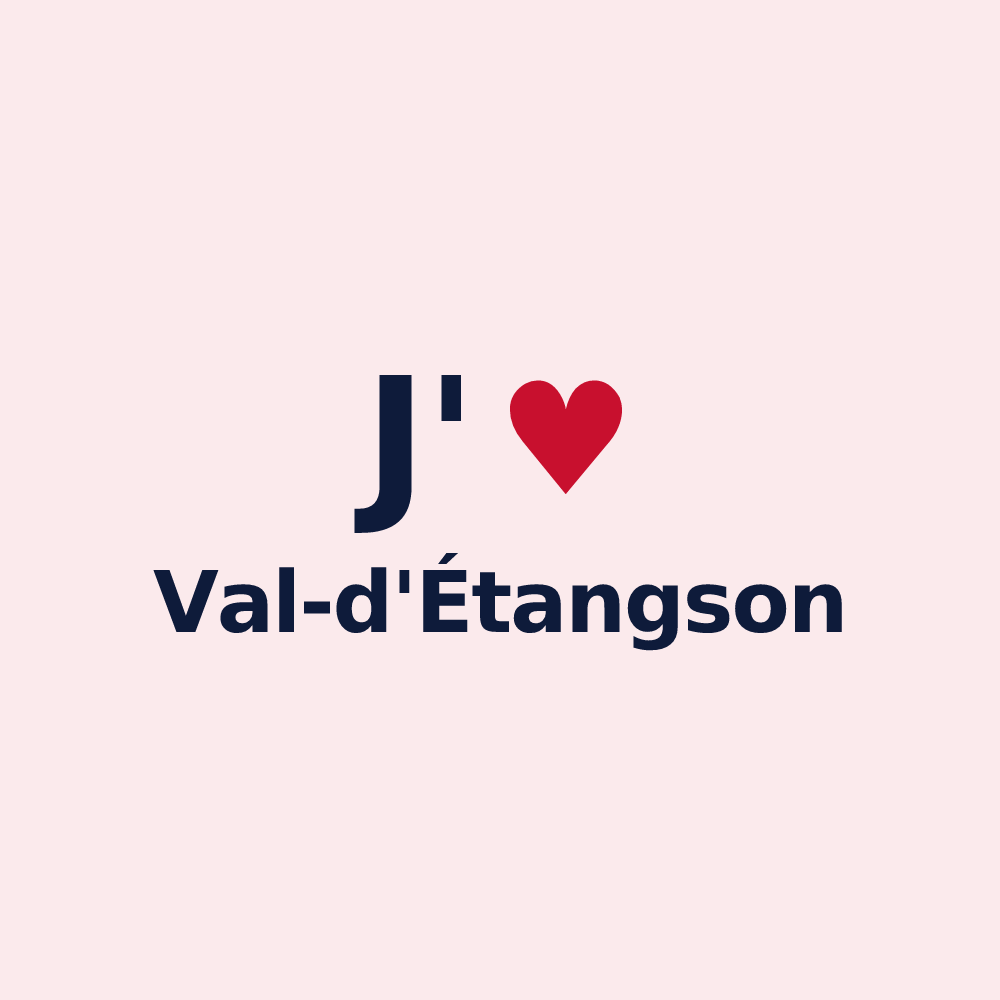 Magnet personnalisé Val-d'Étangson — design J'aime Val-d'Étangson