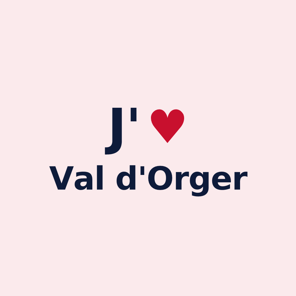 Magnet personnalisé Val d'Orger — design J'aime Val d'Orger