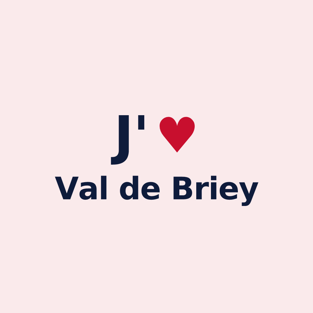 Magnet personnalisé Val de Briey — design « J'aime Val de Briey » imprimé sur le magnet