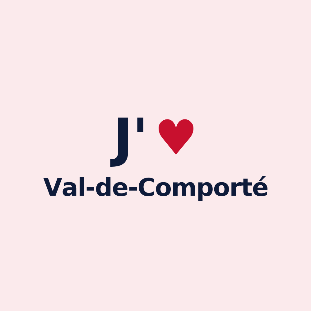 Magnet personnalisé Val-de-Comporté — design J'aime Val-de-Comporté
