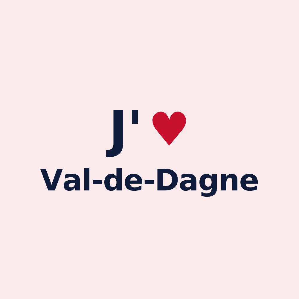 Magnet personnalisé Val-de-Dagne — design J'aime Val-de-Dagne