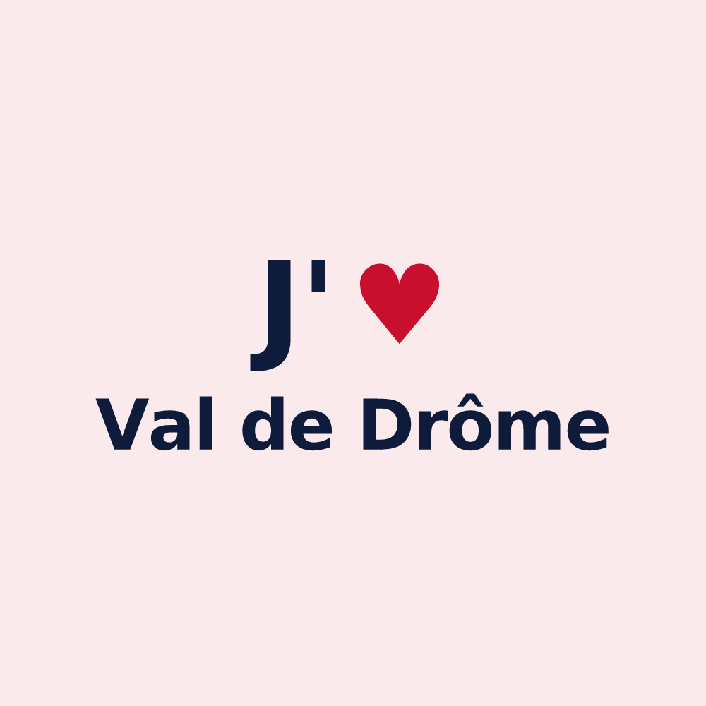 Magnet personnalisé Val de Drôme — design « J'aime Val de Drôme » imprimé sur le magnet