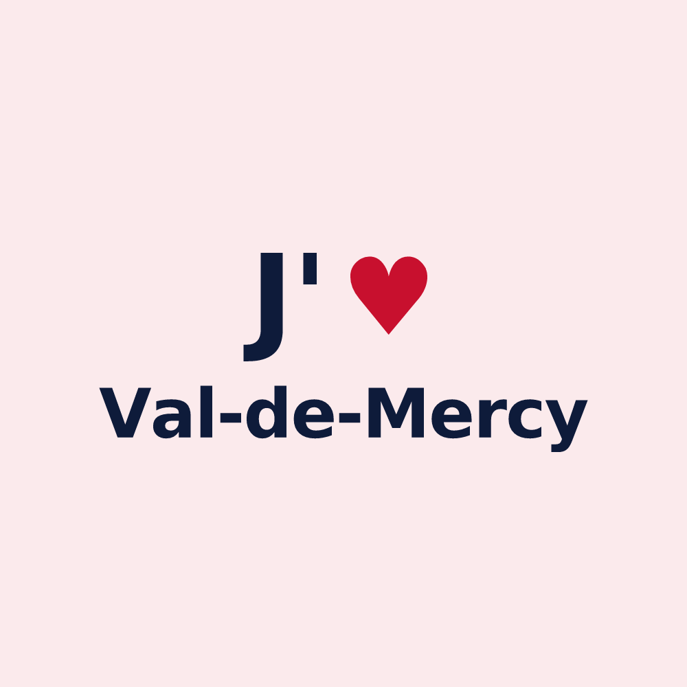 Magnet personnalisé Val-de-Mercy — design J'aime Val-de-Mercy