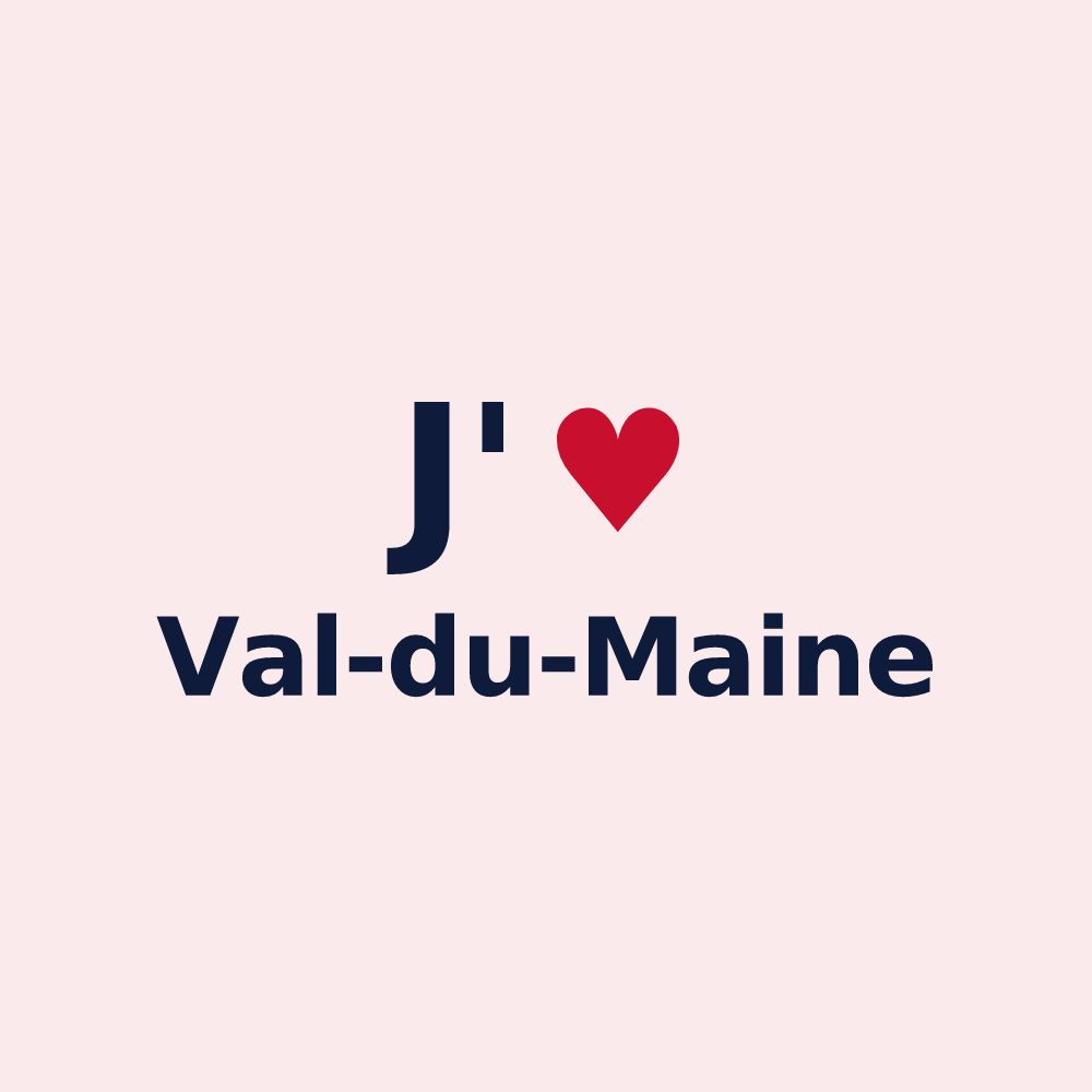 Magnet personnalisé Val-du-Maine — design « J'aime Val-du-Maine » imprimé sur le magnet