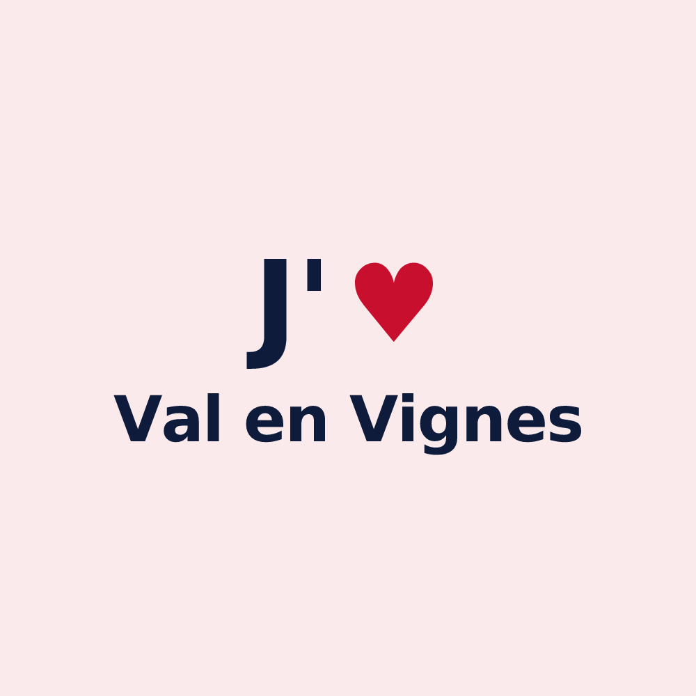 Magnet personnalisé Val en Vignes — design J'aime Val en Vignes