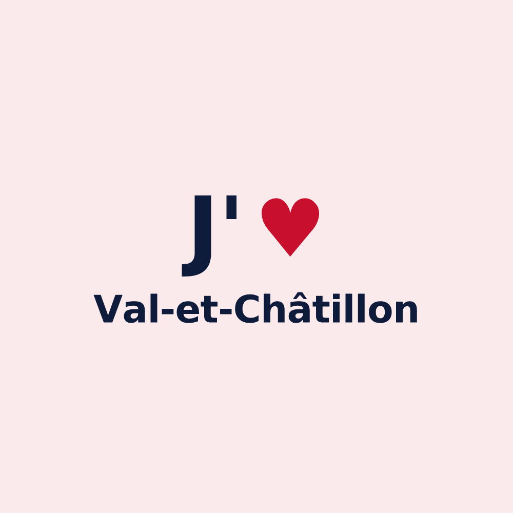 Magnet personnalisé Val-et-Châtillon — design « J'aime Val-et-Châtillon » imprimé sur le magnet