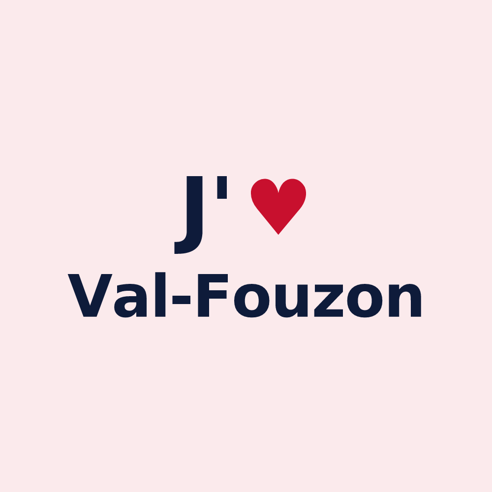 Magnet personnalisé Val-Fouzon — design « J'aime Val-Fouzon » imprimé sur le magnet