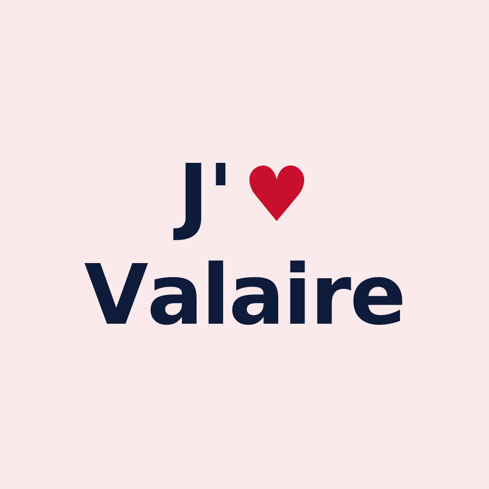 Magnet personnalisé Valaire — design J'aime Valaire