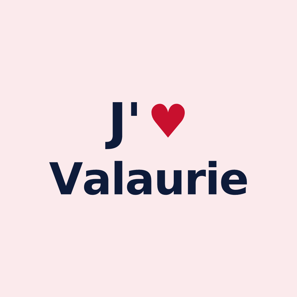 Magnet personnalisé Valaurie — design J'aime Valaurie