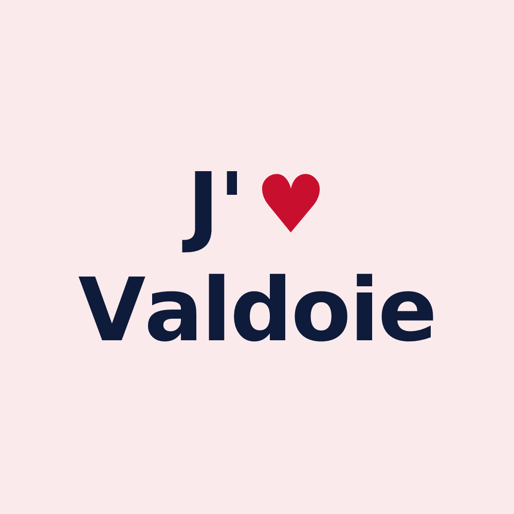 Magnet personnalisé Valdoie — design « J'aime Valdoie » imprimé sur le magnet