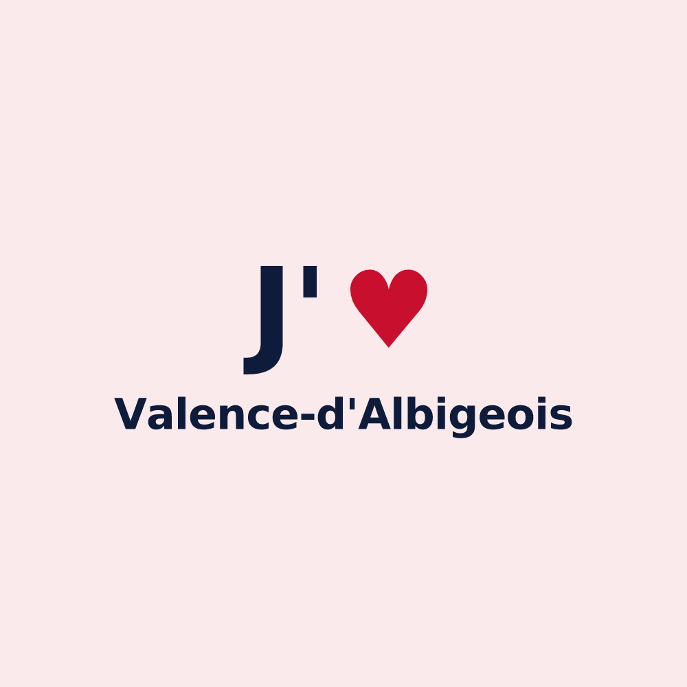 Magnet personnalisé Valence-d'Albigeois — design J'aime Valence-d'Albigeois