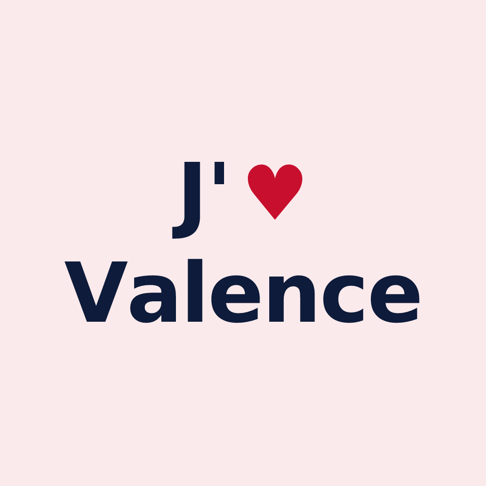Magnet personnalisé Valence — design J'aime Valence