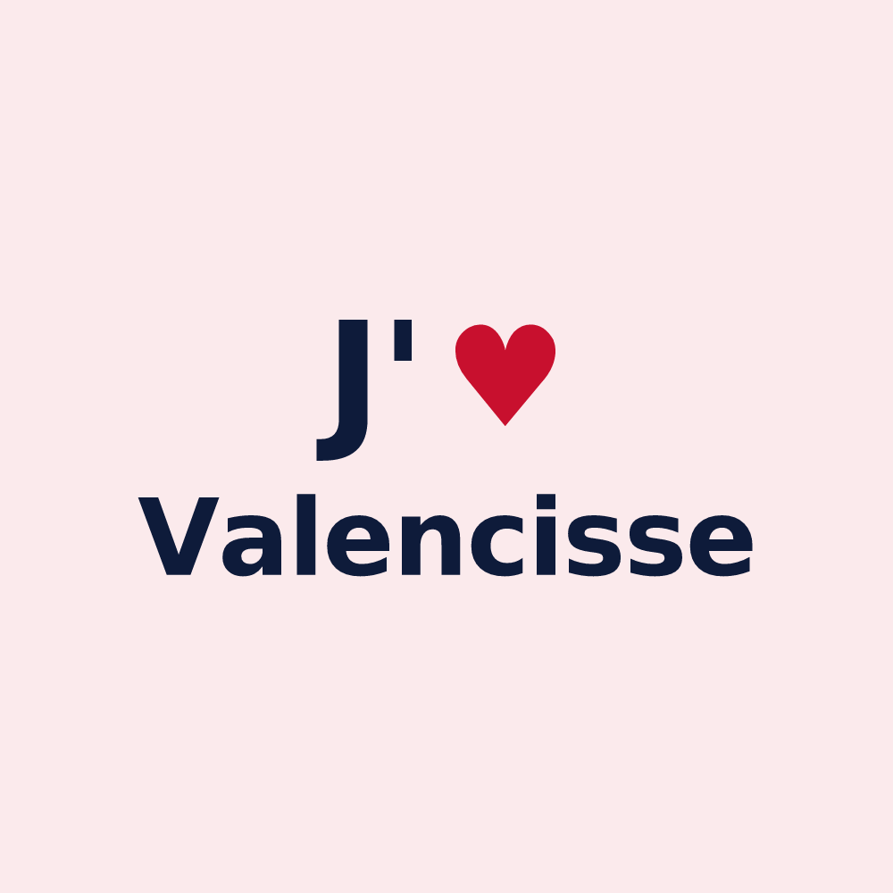 Magnet personnalisé Valencisse — design J'aime Valencisse