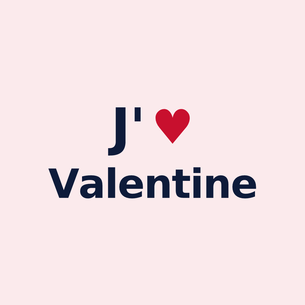 Magnet personnalisé Valentine — design J'aime Valentine