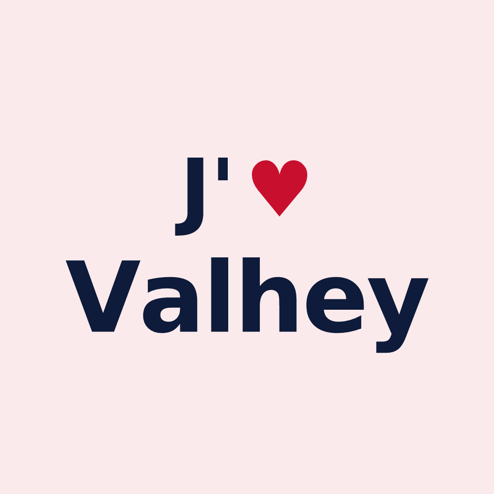 Magnet personnalisé Valhey — design J'aime Valhey