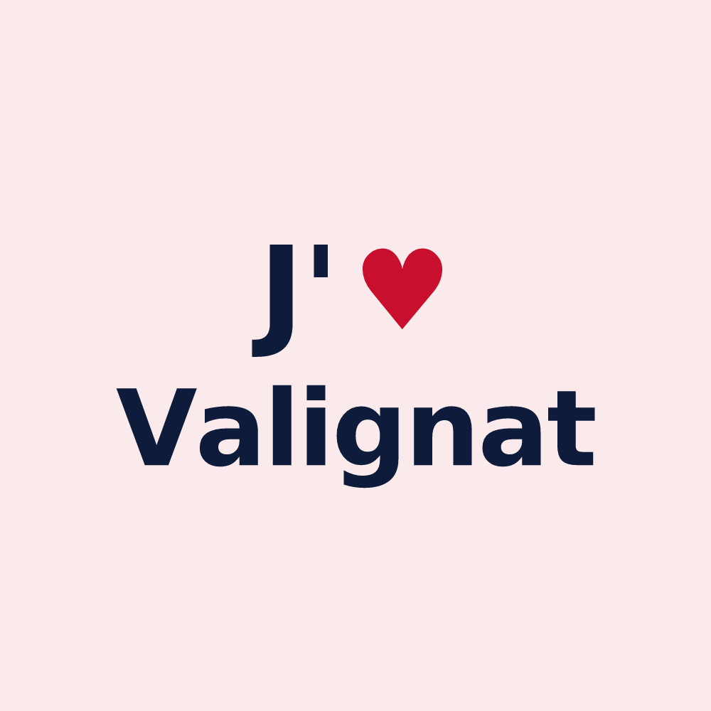 Magnet personnalisé Valignat — design J'aime Valignat