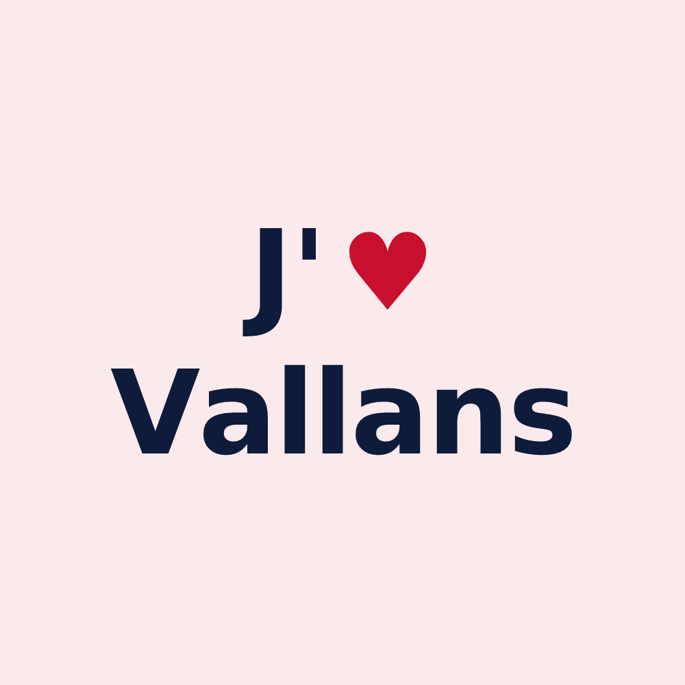 Magnet personnalisé Vallans — design J'aime Vallans