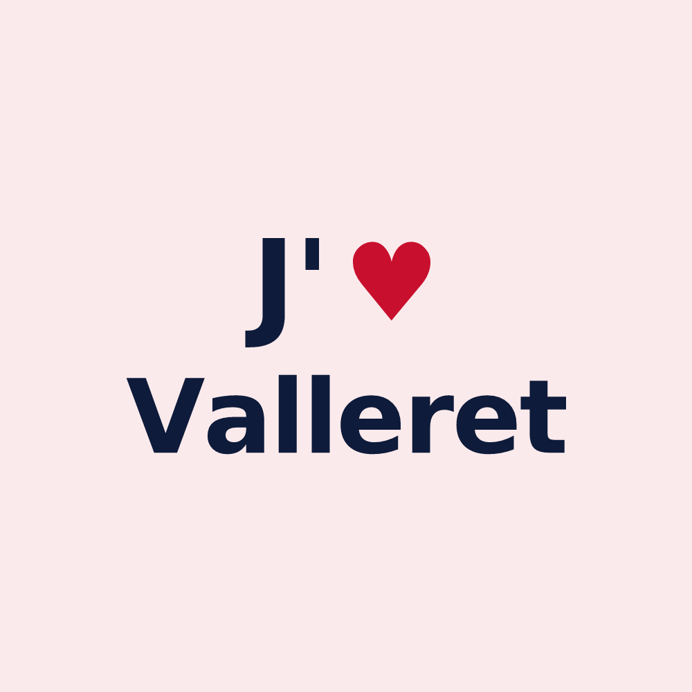 Magnet personnalisé Valleret — design J'aime Valleret