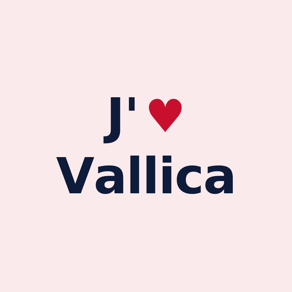 Magnet personnalisé Vallica — design J'aime Vallica