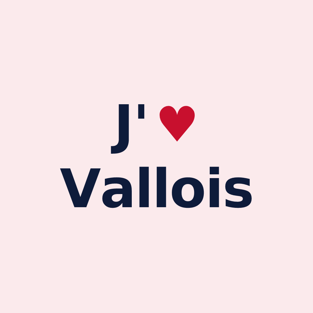 Magnet personnalisé Vallois — design J'aime Vallois