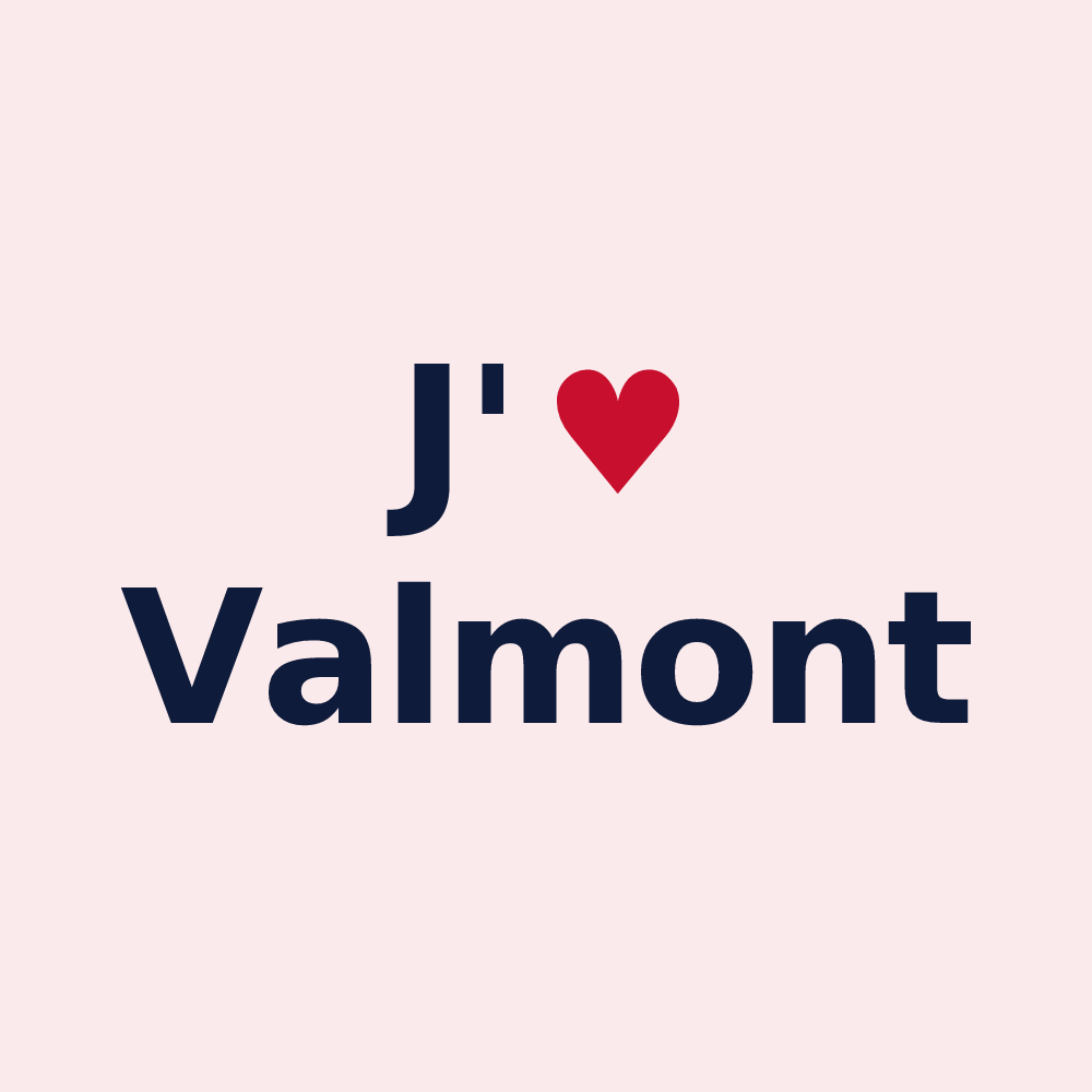 Magnet personnalisé Valmont — design J'aime Valmont