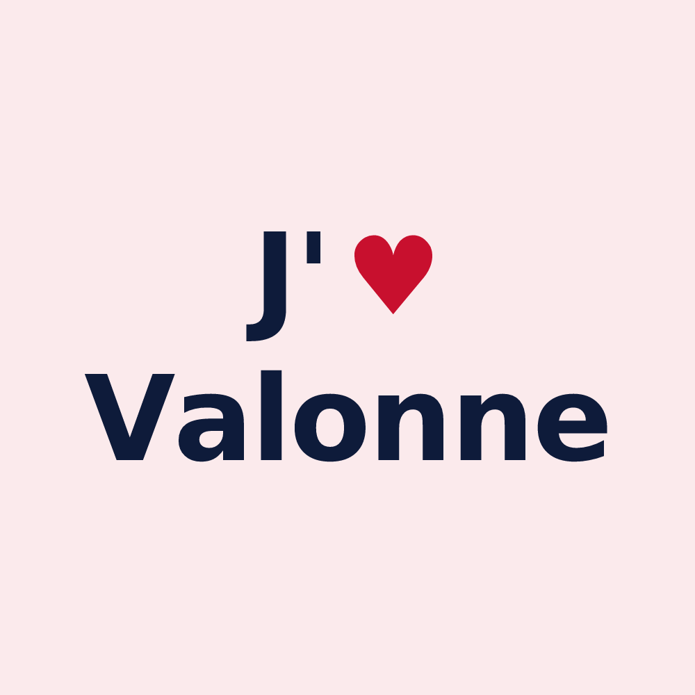 Magnet personnalisé Valonne — design J'aime Valonne