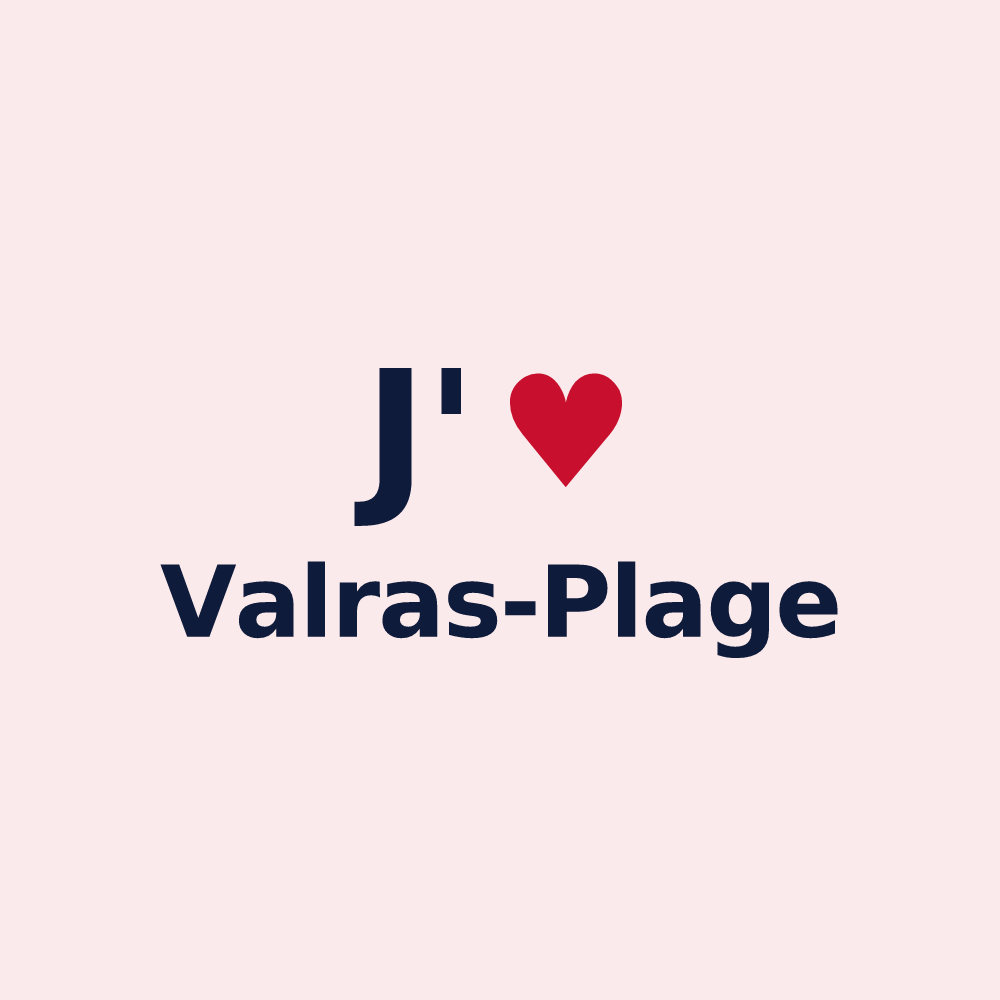 Magnet personnalisé Valras-Plage — design J'aime Valras-Plage