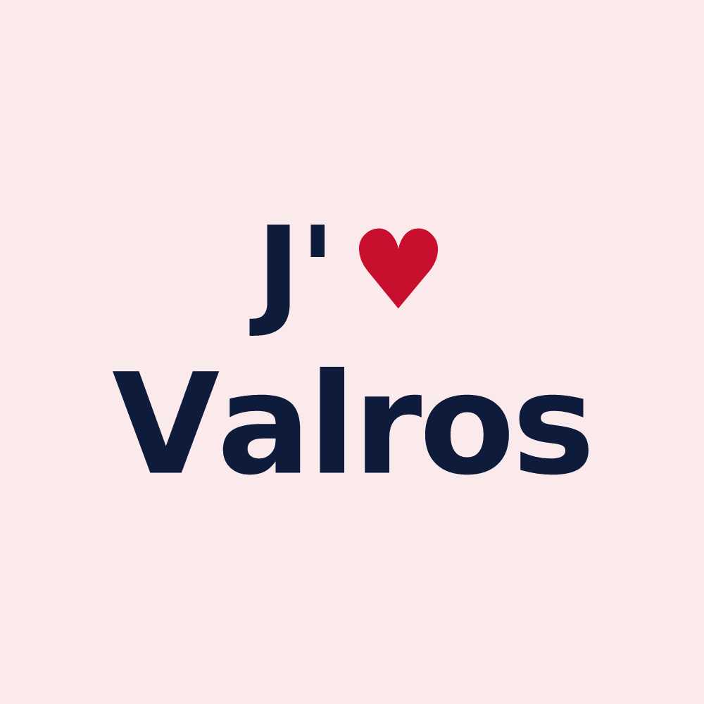 Magnet personnalisé Valros — design J'aime Valros