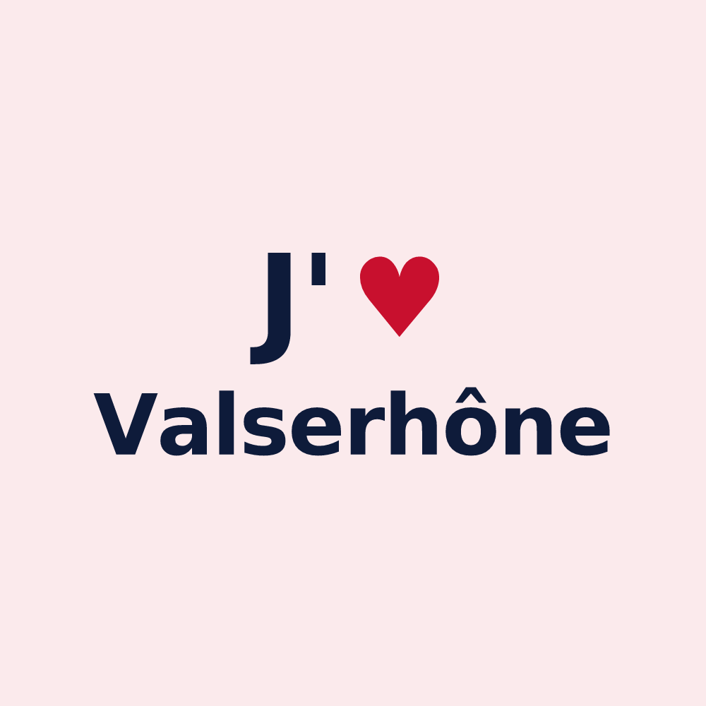 Magnet personnalisé Valserhône — design « J'aime Valserhône » imprimé sur le magnet