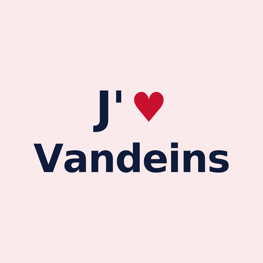 Magnet personnalisé Vandeins — design « J'aime Vandeins » imprimé sur le magnet