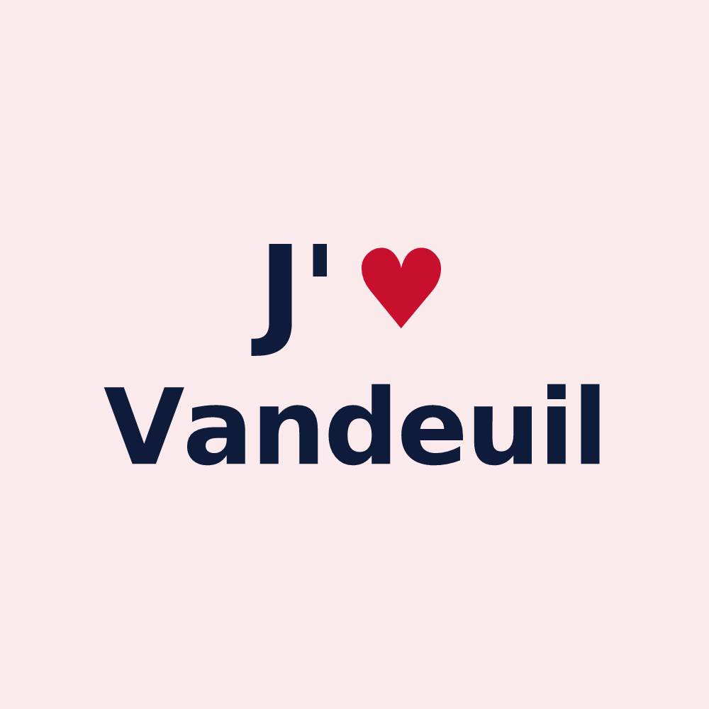 Magnet personnalisé Vandeuil — design « J'aime Vandeuil » imprimé sur le magnet