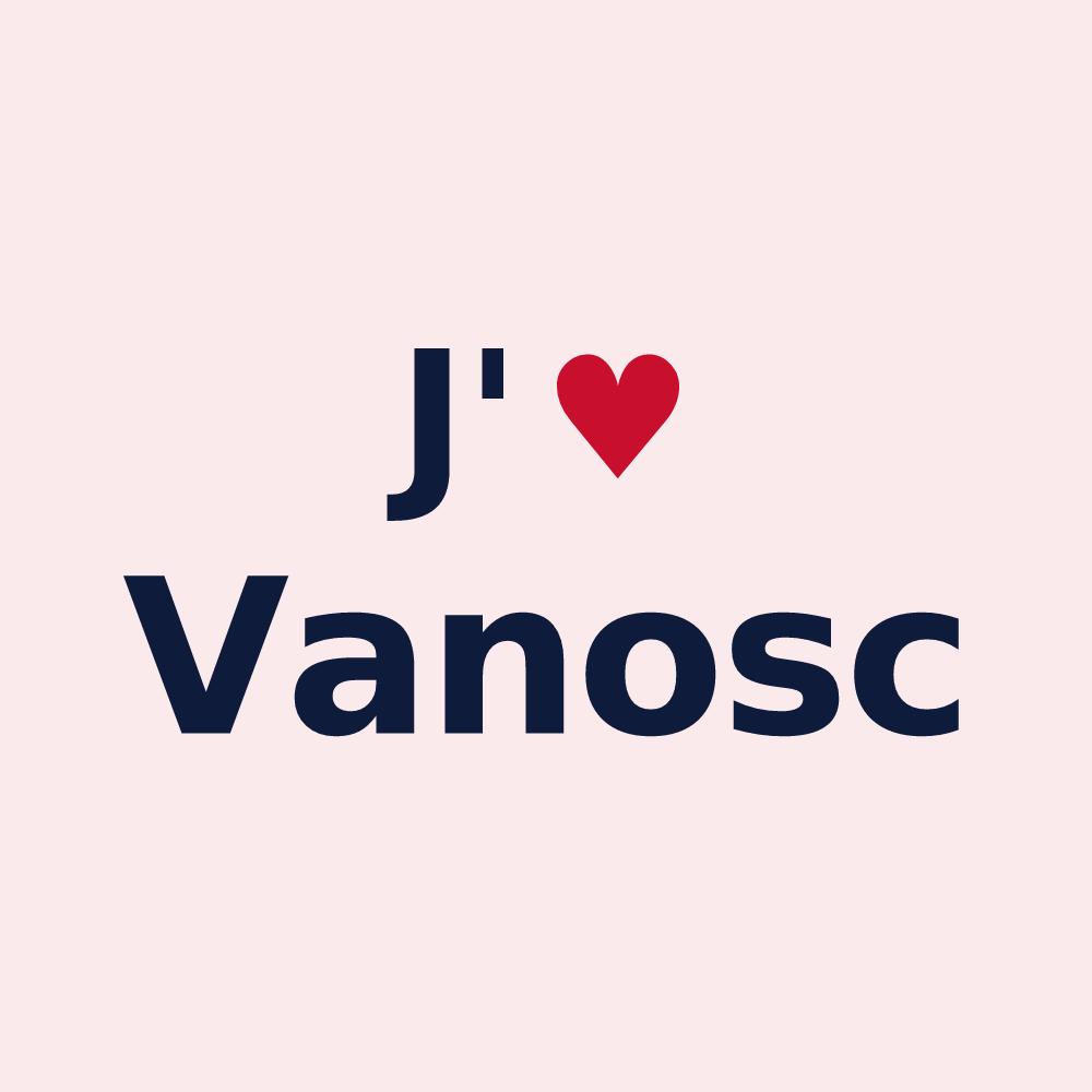 Magnet personnalisé Vanosc — design « J'aime Vanosc » imprimé sur le magnet