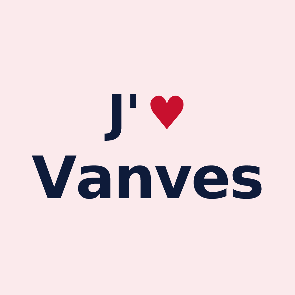 Magnet personnalisé Vanves — design « J'aime Vanves » imprimé sur le magnet